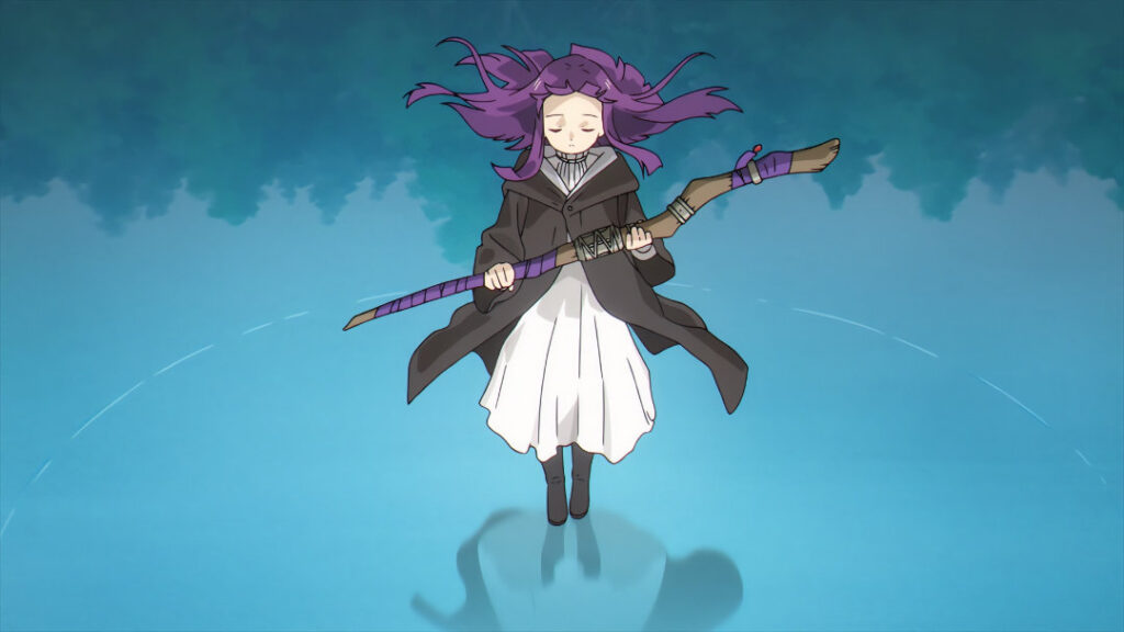 Fern levitating over a mass of water, while concentrating.