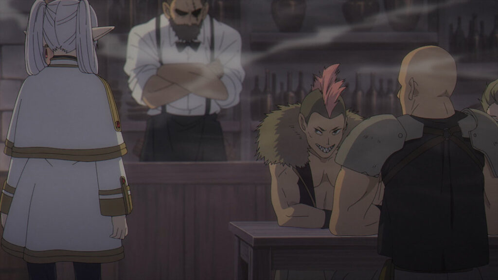 Baddy-looking adventurers in a tavern.